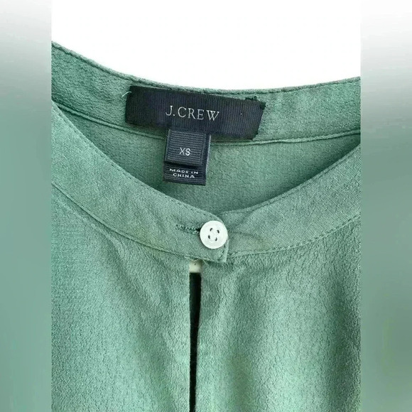J. Crew women’s Green Short Sleeved Button Keyhole dress tunic like new size XS - Picture 7 of 9